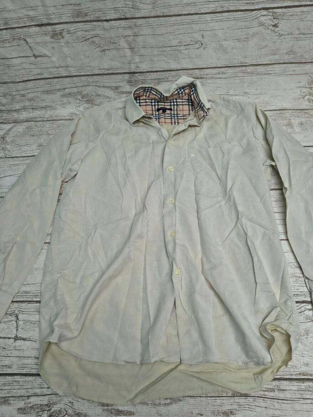 Burberry London Beige Nova Check Collar Dress Shirt Size 41